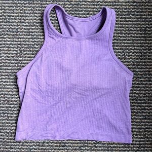 Ebb to Street Cropped Racerback Tank Top Light Purple